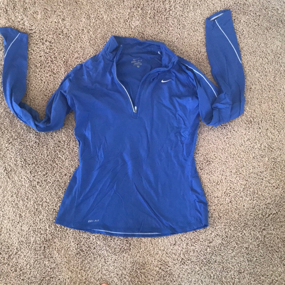 Nike Dryfit blue long sleeve zip up